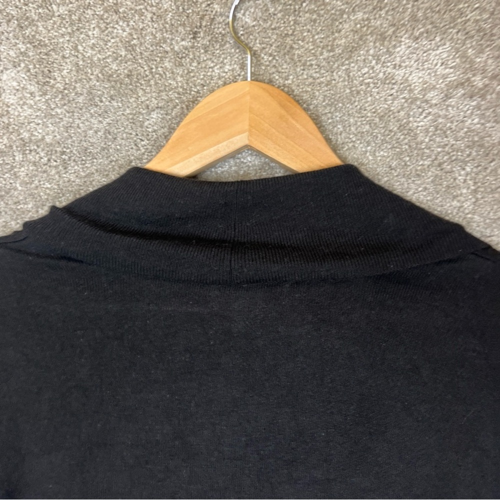 Talbots Sweater Womens Large Black Wrap Short Sleeve Side Tie Stretch- 3870 - Picture 6 of 10
